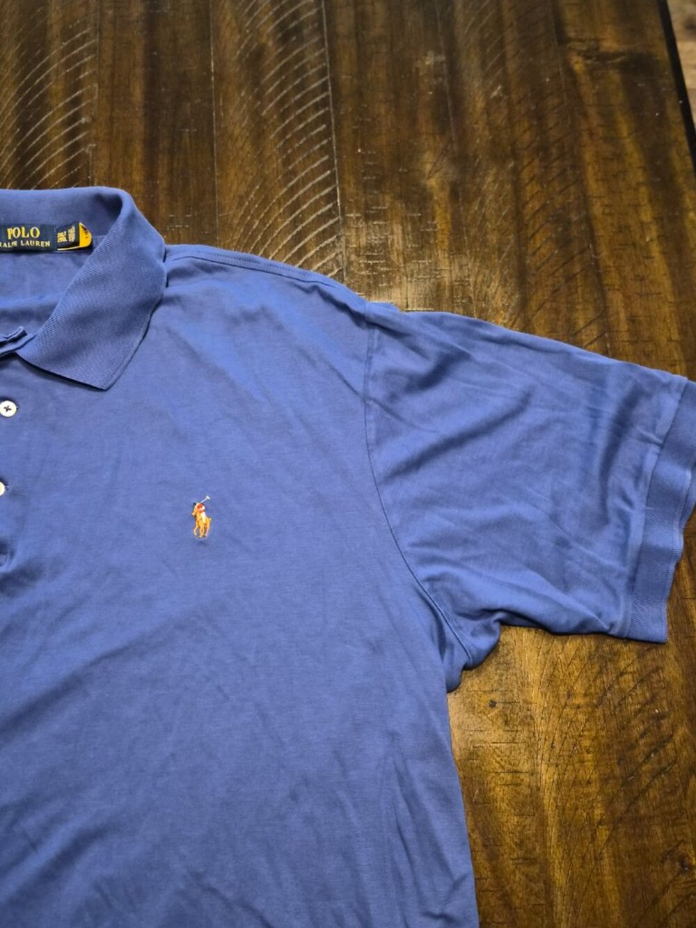 Polo Ralph Lauren Polo Shirt Mens Size 2XLT Blue Stripe Flesh Pony Cotton G978